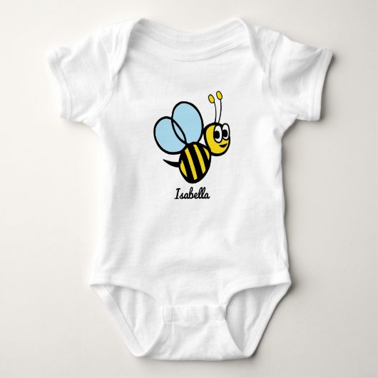 Gepersonaliseerde Baby Bee Schattige Yellow Bumble Romper (Voorkant)