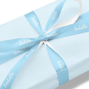 Gepersonaliseerde baby blauw   Cadeau Satijnen Lint