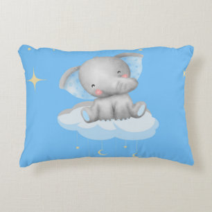 Gepersonaliseerde Baby Blauwe Olifant Accent Kusse Kussen
