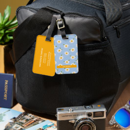 Gepersonaliseerde Baby Blue Daisies Bagagelabel