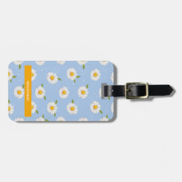 Gepersonaliseerde Baby Blue Daisies Bagagelabel