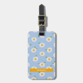 Gepersonaliseerde Baby Blue Daisies Bagagelabel (Voorkant verticaal)