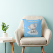 Gepersonaliseerde Baby Blue Elephant Sierkussen (Stoel)