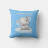 Gepersonaliseerde Baby Blue Elephant Sierkussen (Voorkant)