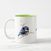 Gepersonaliseerde Baby Blue Jay Vogel Mok (Links)