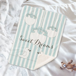 Gepersonaliseerde Baby Blue Stripe Schattigee Voge Sherpa Deken
