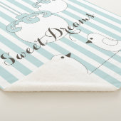 Gepersonaliseerde Baby Blue Stripe Schattigee Voge Sherpa Deken (3/4)