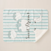 Gepersonaliseerde Baby Blue Stripe Schattigee Voge Sherpa Deken (Voorkant (horizontaal))