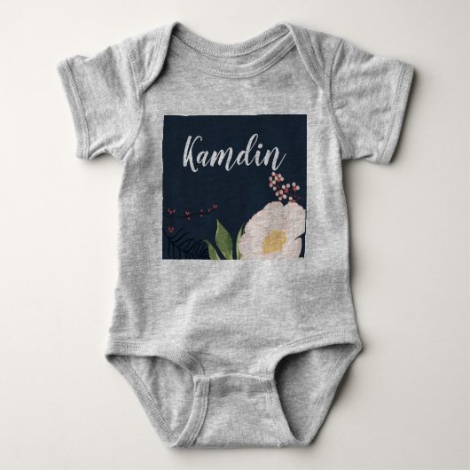 Gepersonaliseerde Baby Body Suit Baby Roze Kosmos  Romper (Voorkant)