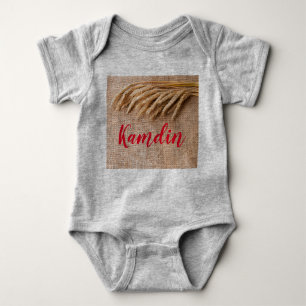 Gepersonaliseerde Baby Body Suit Tarwe op Burlap S Romper