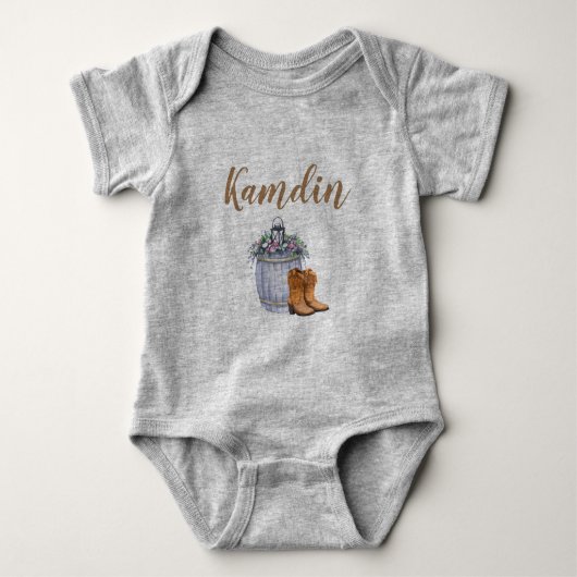 Gepersonaliseerde Baby Body Suit Zomer Land Bruilo Romper (Voorkant)