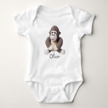 Gepersonaliseerde Baby Bodysuit Crochet Gorilla
