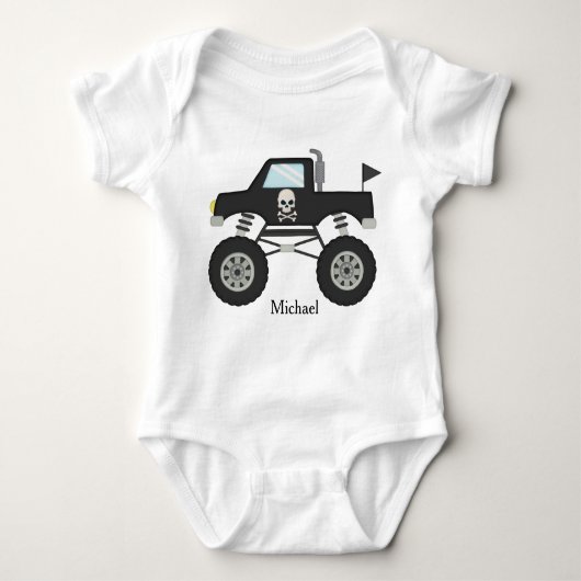Gepersonaliseerde Baby Bodysuit Monster Truck (Voorkant)