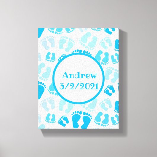 Gepersonaliseerde Baby Boy Baby Voeten Canvas Afdruk (Voorkant)