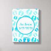 Gepersonaliseerde Baby Boy Baby Voeten Canvas Afdruk (Voorkant)