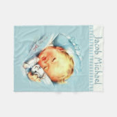 Gepersonaliseerde  Baby Boy Blue Blanket Fleece Deken (Voorkant (Horizontaal))