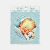Gepersonaliseerde  Baby Boy Blue Blanket Fleece Deken (Voorkant)
