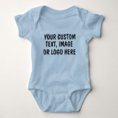 Gepersonaliseerde Baby Boy Bodysuit - Custom Blue  (Voorkant)