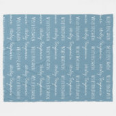 Gepersonaliseerde Baby Boy Deken met naam herhaald (Voorkant (Horizontaal))