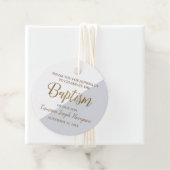 Gepersonaliseerde Baby Boy Doop Goud Grijs Dank u Bedankjes Labels (In situ)