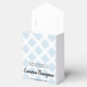 Gepersonaliseerde Baby Boy doopblauw gouden kruis Bedankdoosjes (Geopend)