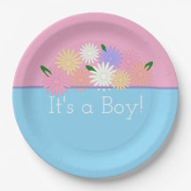 Gepersonaliseerde Baby Boy Douche, Bloemen Roze en