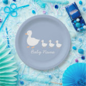 Gepersonaliseerde Baby Boy Duckling Papier Borden Papieren Bordje (Feest)