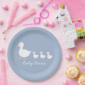Gepersonaliseerde Baby Boy Duckling Papier Borden Papieren Bordje (Feest)