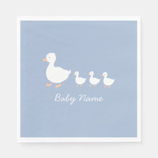 Gepersonaliseerde Baby Boy Duckling Party servette Servet (Voorkant)