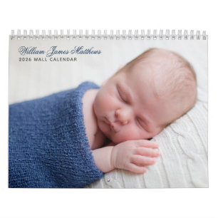 Gepersonaliseerde Baby Boy Foto Pasgeboren Afbeeld Kalender