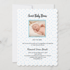 Gepersonaliseerde Baby Boy Funeral Service Uitnodi Aankondiging