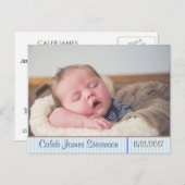 Gepersonaliseerde Baby Boy Geboorte Aankondiging B (Voorkant / Achterkant)