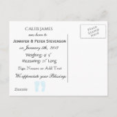 Gepersonaliseerde Baby Boy Geboorte Aankondiging B (Achterkant)