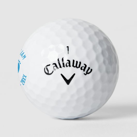 Gepersonaliseerde Baby Boy Gender Reveal Aankondig Golfballen (Logo)