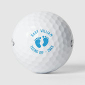 Gepersonaliseerde Baby Boy Gender Reveal Aankondig Golfballen (Voorkant)