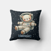 Gepersonaliseerde Baby Boy Kussen Teddy Bear Astro (Achterkant)