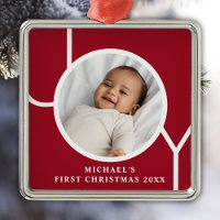 Gepersonaliseerde Baby Boy's Eerste Kerstmis Foto