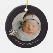 Gepersonaliseerde Baby Boy's Eerste Kerstmis Ornam Keramisch Ornament (Voorkant)