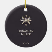 Gepersonaliseerde Baby Boy's Eerste Kerstmis Ornam Keramisch Ornament (Achterkant)