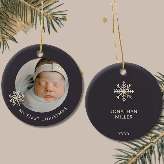 Gepersonaliseerde Baby Boy's Eerste Kerstmis Ornam Keramisch Ornament