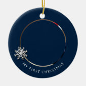 Gepersonaliseerde Baby Boy's Eerste Kerstmis Ornam Keramisch Ornament (Voorkant)