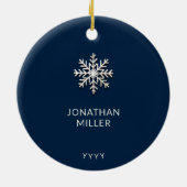 Gepersonaliseerde Baby Boy's Eerste Kerstmis Ornam Keramisch Ornament (Achterkant)