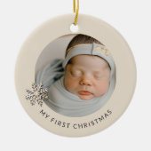 Gepersonaliseerde Baby Boy's Eerste Kerstmis Ornam Keramisch Ornament (Voorkant)