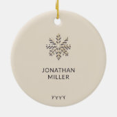 Gepersonaliseerde Baby Boy's Eerste Kerstmis Ornam Keramisch Ornament (Achterkant)