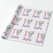 Gepersonaliseerde Baby Cat Plaid eerste verjaardag Cadeaupapier (Uitgerold)