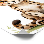 Gepersonaliseerde Baby Cheetah Elegant Safari Nurs Poster (Hoek)