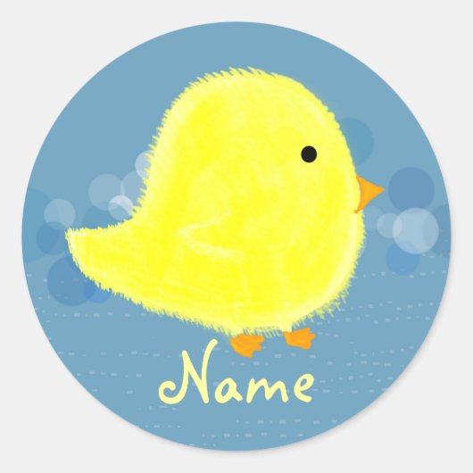 Gepersonaliseerde Baby Chick Sticker Sjabloon (Voorkant)