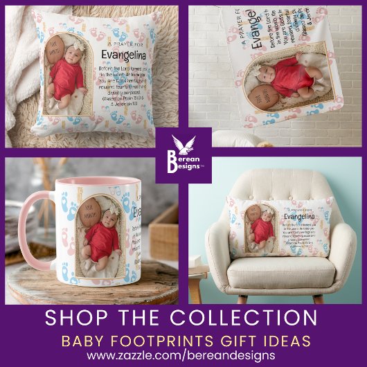 Gepersonaliseerde Baby Christelijke Gebedsaandenke Kussen