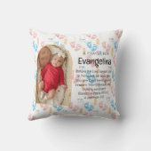 Gepersonaliseerde Baby Christelijke Gebedsaandenke Kussen (Achterkant)