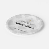 Gepersonaliseerde Baby Christening Gray & gouden k Papieren Bordje (Gekanteld)